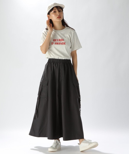 niko and...（ニコアンド）の「ストリングカーゴフレアスカート（スカート・レディース・アイボリー/チャコール/カーキ・LARGE/MEDIUM）」の6枚目の写真