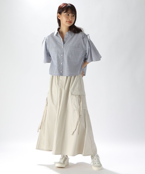 niko and...（ニコアンド）の「ストリングカーゴフレアスカート（スカート・レディース・アイボリー/チャコール/カーキ・LARGE/MEDIUM）」の8枚目の写真