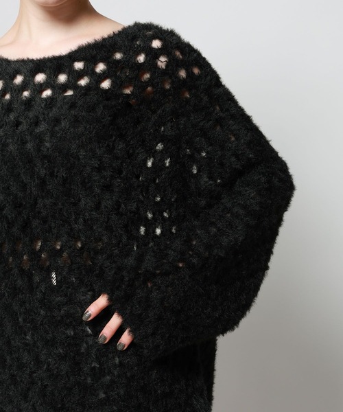 PAGEBOY（ページボーイ）の「BIGメッシュプルオーバー（ニット/セーター・レディース・グリーン/ブラック/オフホワイト・FREE）」の18枚目の写真