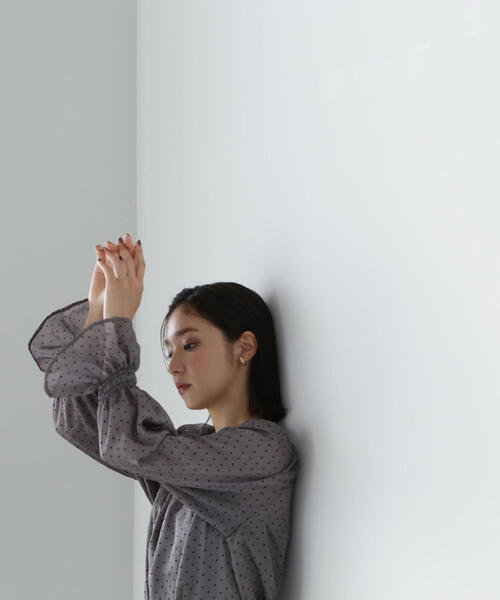 NATURAL BEAUTY BASIC（ナチュラルビューティーベーシック）の「◇フロッキードットブラウス＆スカート（シャツ/ブラウス・レディース・ブラウン系その他/ピンク系その他/グレー系その他・SMALL/MEDIUM）」の5枚目の写真