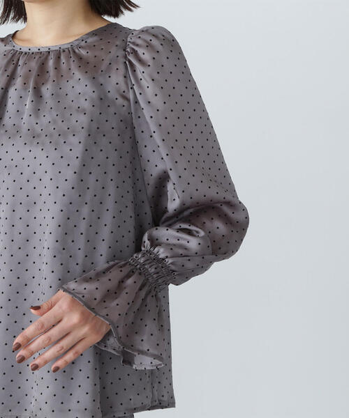 NATURAL BEAUTY BASIC（ナチュラルビューティーベーシック）の「◇フロッキードットブラウス＆スカート（シャツ/ブラウス・レディース・ブラウン系その他/ピンク系その他/グレー系その他・SMALL/MEDIUM）」の14枚目の写真