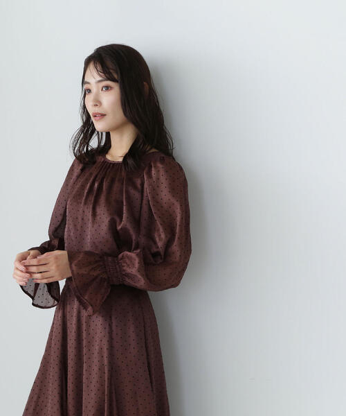 NATURAL BEAUTY BASIC（ナチュラルビューティーベーシック）の「◇フロッキードットブラウス＆スカート（シャツ/ブラウス・レディース・ブラウン系その他/ピンク系その他/グレー系その他・SMALL/MEDIUM）」の17枚目の写真