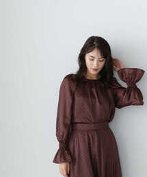 NATURAL BEAUTY BASIC | ◇フロッキードットブラウス＆スカート(シャツ/ブラウス)