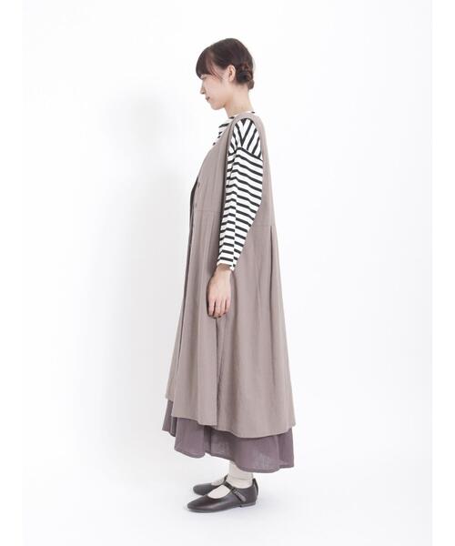 Samansa Mos2(サマンサ モスモス)の「セットジレワンピース(ワンピース・レディース・ブラック/ベージュ/キナリ・F)」の12枚目の写真