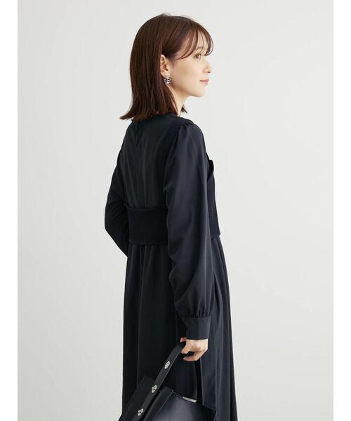 Green　Parks（グリーンパークス）の「B.SET2点ニットジレ+ワンピース（ワンピース・レディース・オフホワイト/ブラック・FREE）」の13枚目の写真