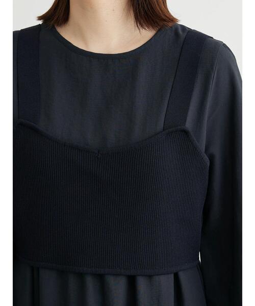 Green　Parks（グリーンパークス）の「B.SET2点ニットジレ+ワンピース（ワンピース・レディース・オフホワイト/ブラック・FREE）」の15枚目の写真