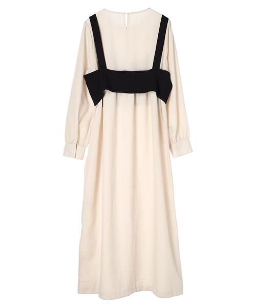 Green　Parks（グリーンパークス）の「B.SET2点ニットジレ+ワンピース（ワンピース・レディース・オフホワイト/ブラック・FREE）」の22枚目の写真