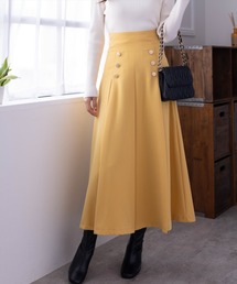 【ZOZO限定】ゴールドボタンハイウエストタックスカート[低身長用サイズ有 着回し万能]