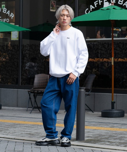 FILA(フィラ)の「【FILA/フィラ】ワンポイントロゴ刺繍 裏起毛クルーネックトレーナー(スウェット・メンズ・ブラック/グリーン/ホワイト/杢グレー・LARGE/MEDIUM/X-LARGE)」の6枚目の写真