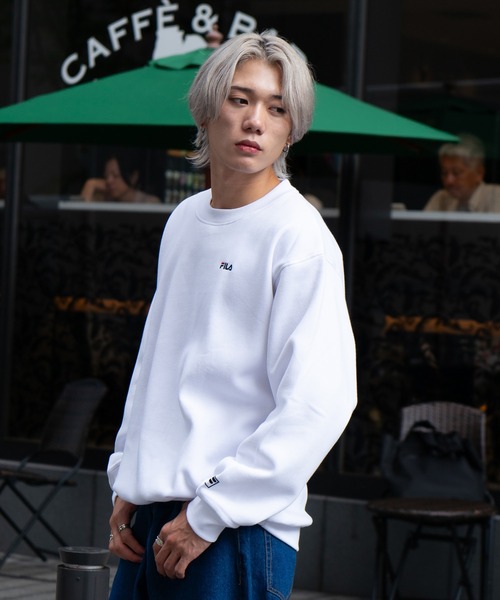 FILA(フィラ)の「【FILA/フィラ】ワンポイントロゴ刺繍 裏起毛クルーネックトレーナー(スウェット・メンズ・ブラック/グリーン/ホワイト/杢グレー・LARGE/MEDIUM/X-LARGE)」の14枚目の写真