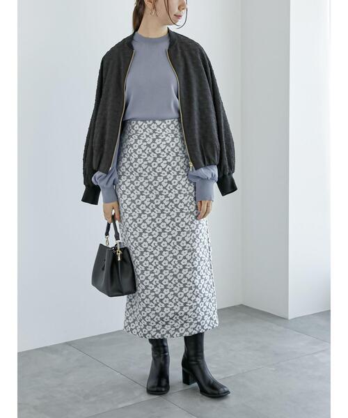 Te chichi(テチチ)の「レオパードジャカードナロースカート(スカート・レディース・ブラック/グレー・F)」の4枚目の写真