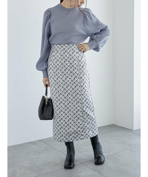 Te chichi(テチチ)の「レオパードジャカードナロースカート(スカート・レディース・ブラック/グレー・F)」の5枚目の写真