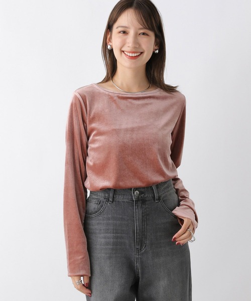 LEPSIM（レプシィム）の「ベロア長袖プルオーバー　964241（Tシャツ/カットソー・レディース・カーキ/ピンク・FREE）」の3枚目の写真