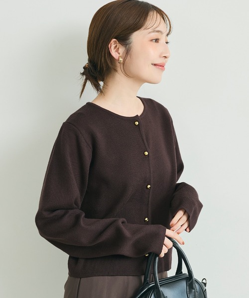 coca(coca)(コカ)の「金ボタンニットカーディガン(カーディガン/ボレロ・レディース・ブラック/ホワイト/ネイビー/グレー/レッド/A/アイボリー/ダークブラウン/ワイン/カーキ/ライトブルー/ブラウン/ライトピンク・L/M/S/XL)」の6枚目の写真