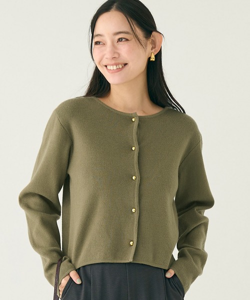 coca（coca）（コカ）の「金ボタンニットカーディガン（カーディガン/ボレロ・レディース・ブラック/ホワイト/ネイビー/グレー/レッド/A/アイボリー/ダークブラウン/ワイン/カーキ/ライトブルー・L/M/S/XL）」の6枚目の写真