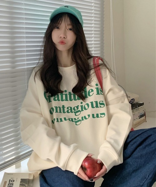 LYEON(リヨン)の「パステルトレーナー(スウェット・レディース・ピンク/ライム/アイボリー/パープル・FREE)」の8枚目の写真
