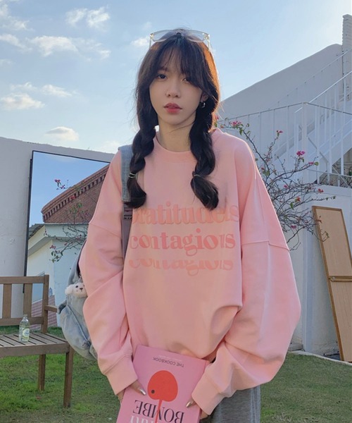 LYEON(リヨン)の「パステルトレーナー(スウェット・レディース・ピンク/ライム/アイボリー/パープル・FREE)」の17枚目の写真