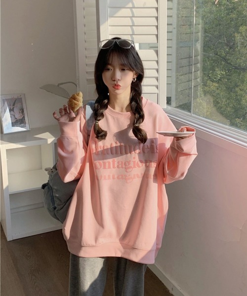 LYEON(リヨン)の「パステルトレーナー(スウェット・レディース・ピンク/ライム/アイボリー/パープル・FREE)」の20枚目の写真