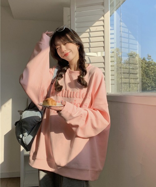 LYEON(リヨン)の「パステルトレーナー(スウェット・レディース・ピンク/ライム/アイボリー/パープル・FREE)」の21枚目の写真
