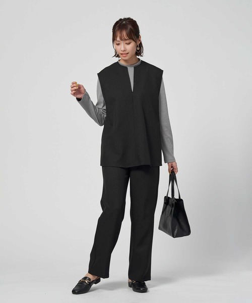 HONEYSUCKLE ROSE（ハニーサックルローズ）の「【HONEYSUCKLE ROSE】ジレベストレイヤード（アンサンブル・レディース・グリーン/ブラック・M/L）」の7枚目の写真