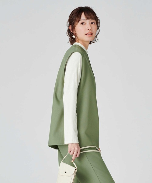 HONEYSUCKLE ROSE（ハニーサックルローズ）の「【HONEYSUCKLE ROSE】ジレベストレイヤード（アンサンブル・レディース・グリーン/ブラック・M/L）」の3枚目の写真