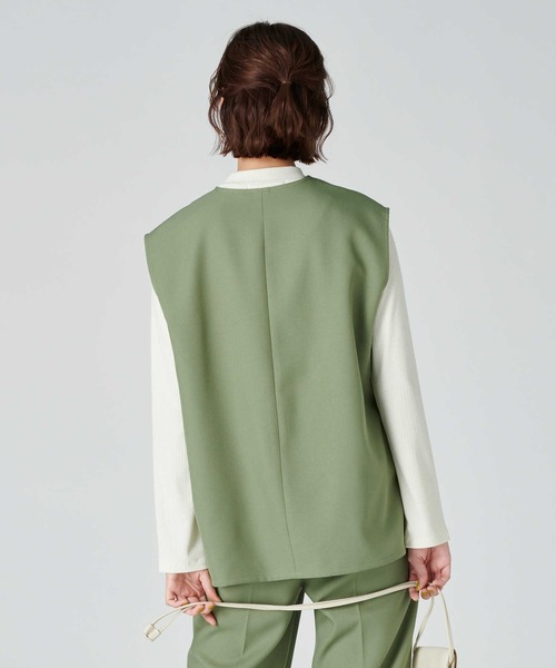 HONEYSUCKLE ROSE（ハニーサックルローズ）の「【HONEYSUCKLE ROSE】ジレベストレイヤード（アンサンブル・レディース・グリーン/ブラック・M/L）」の9枚目の写真