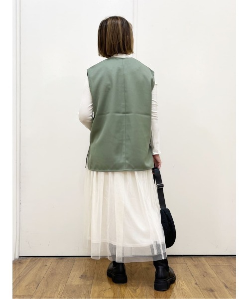 HONEYSUCKLE ROSE（ハニーサックルローズ）の「【HONEYSUCKLE ROSE】ジレベストレイヤード（アンサンブル・レディース・グリーン/ブラック・M/L）」の16枚目の写真