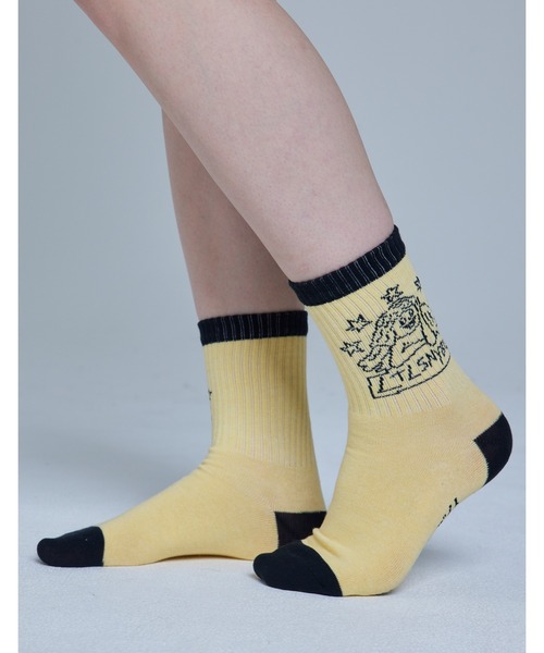 Little sunny bite（リトルサニーバイト）の「angel socks（ソックス/靴下・レディース・ホワイト/ブラック/イエロー・SMALL/MEDIUM）」の3枚目の写真