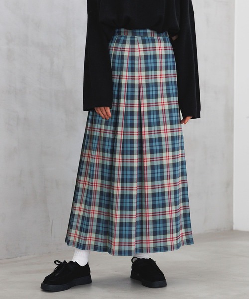 LEPSIM（レプシィム）の「チェックプリーツスカート　971231（スカート・レディース・レッド/ネイビー/ブラック・FREE）」の3枚目の写真