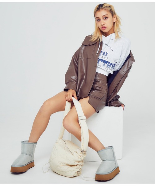 ANAP（アナップ）の「ナイロン キルティングサイドドロストショルダーバッグ（ショルダーバッグ・レディース・ブラック/カーキ/アイボリー・FREE）」の5枚目の写真