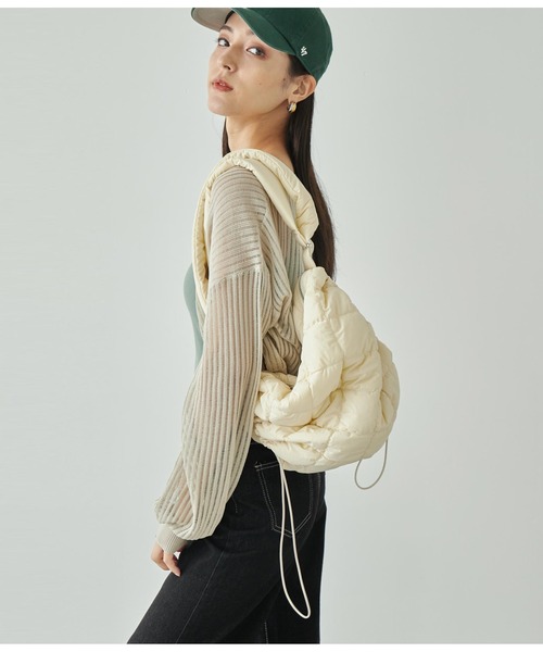 ANAP（アナップ）の「ナイロン キルティングサイドドロストショルダーバッグ（ショルダーバッグ・レディース・ブラック/カーキ/アイボリー・FREE）」の11枚目の写真