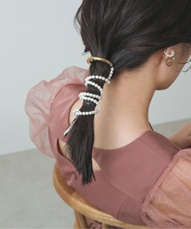 Kana | メタル ヘアカフ付き パール ワイヤー ポニー 結婚式 お呼ばれ オケージョン(ヘアピン)