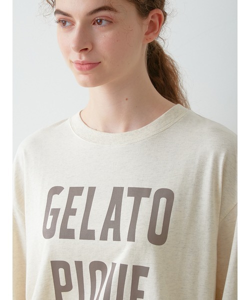 gelato pique（ジェラートピケ）の「【UNISEX】ワンポイントロゴロングTシャツ（Tシャツ/カットソー・レディース・オートミール/イエロー・S-M/M-L）」の17枚目の写真