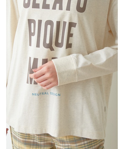 gelato pique（ジェラートピケ）の「【UNISEX】ワンポイントロゴロングTシャツ（Tシャツ/カットソー・レディース・オートミール/イエロー・S-M/M-L）」の19枚目の写真