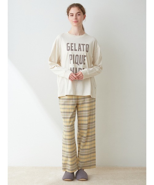 gelato pique（ジェラートピケ）の「【UNISEX】ワンポイントロゴロングTシャツ（Tシャツ/カットソー・レディース・オートミール/イエロー・S-M/M-L）」の22枚目の写真