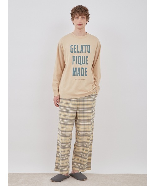 gelato pique（ジェラートピケ）の「【UNISEX】ワンポイントロゴロングTシャツ（Tシャツ/カットソー・レディース・オートミール/イエロー・S-M/M-L）」の10枚目の写真