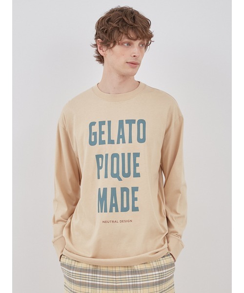 gelato pique（ジェラートピケ）の「【UNISEX】ワンポイントロゴロングTシャツ（Tシャツ/カットソー・レディース・オートミール/イエロー・S-M/M-L）」の12枚目の写真