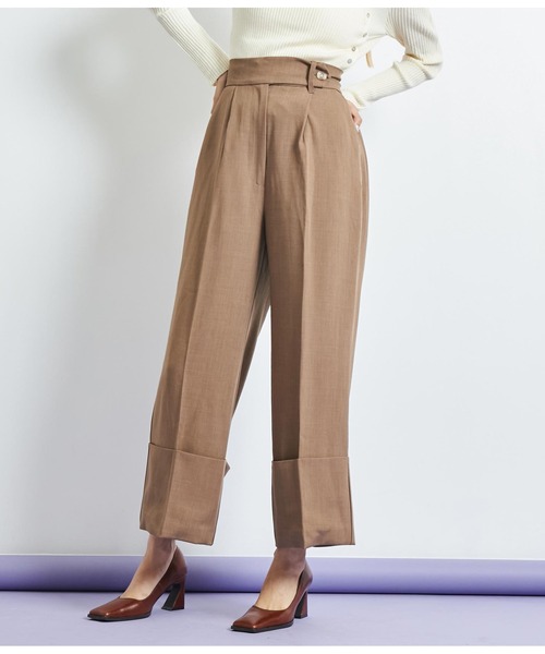 Settimissimo（セッティミッシモ）の「ロールアップ ブロード ワイドパンツ（その他パンツ・レディース・モカ/スミクロ・M）」の2枚目の写真