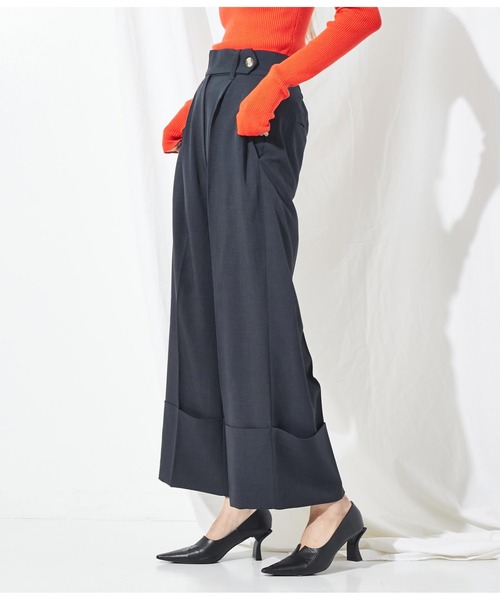 Settimissimo（セッティミッシモ）の「ロールアップ ブロード ワイドパンツ（その他パンツ・レディース・モカ/スミクロ・M）」の13枚目の写真