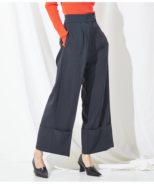 Settimissimo（セッティミッシモ）の「ロールアップ ブロード ワイドパンツ（その他パンツ・レディース・モカ/スミクロ・M）」の14枚目の写真