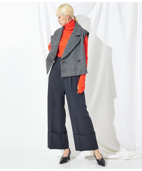 Settimissimo（セッティミッシモ）の「ロールアップ ブロード ワイドパンツ（その他パンツ・レディース・モカ/スミクロ・M）」の9枚目の写真