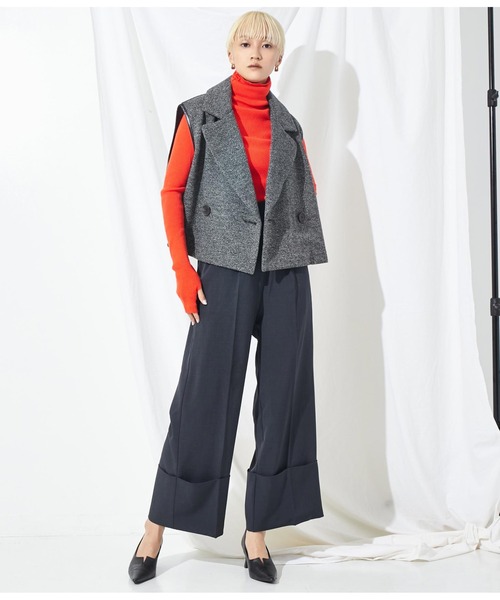 Settimissimo（セッティミッシモ）の「ロールアップ ブロード ワイドパンツ（その他パンツ・レディース・モカ/スミクロ・M）」の11枚目の写真