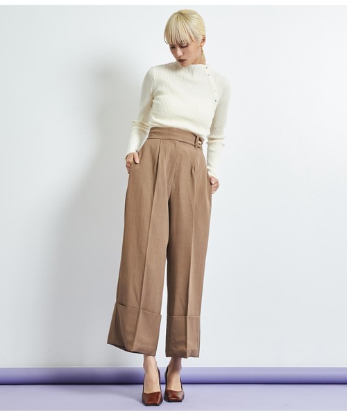 Settimissimo（セッティミッシモ）の「ロールアップ ブロード ワイドパンツ（その他パンツ・レディース・モカ/スミクロ・M）」の20枚目の写真