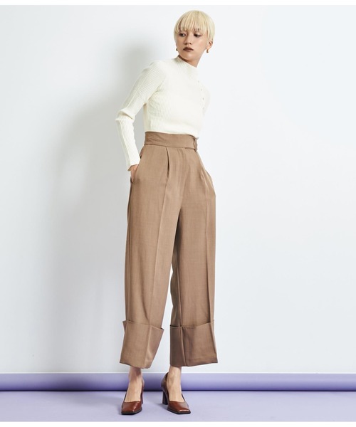 Settimissimo（セッティミッシモ）の「ロールアップ ブロード ワイドパンツ（その他パンツ・レディース・モカ/スミクロ・M）」の19枚目の写真