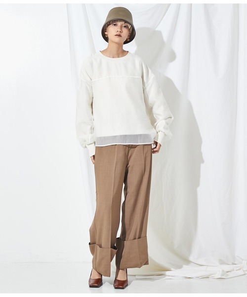 Settimissimo（セッティミッシモ）の「ロールアップ ブロード ワイドパンツ（その他パンツ・レディース・モカ/スミクロ・M）」の17枚目の写真