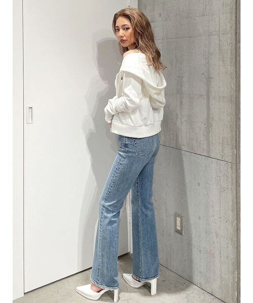 GYDA（ジェイダ）の「G embroidery ZIPUPスウェットパーカー（パーカー・レディース・ブラック/オフホワイト・FREE）」の19枚目の写真