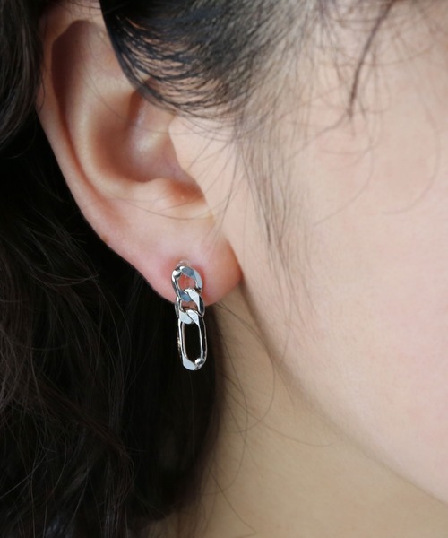 colleca la（コレカラ）の「樹脂ノンホール・フィガロチェーンイヤリング（イヤリング・レディース・シルバー/ゴールド・ﾌﾘ-）」の5枚目の写真