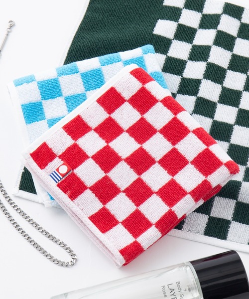 SETUP7（セットアップセブン）の「【今治タオル】今治ブランド認定商品/タオルハンカチ 市松 110匁 チェッカー フェイスタオル ハンドタオル 40/2（ハンカチ/ハンドタオル・レディース・ダークグリーン/パープル/ネイビー/レッド/ブルー・FREE）」の5枚目の写真