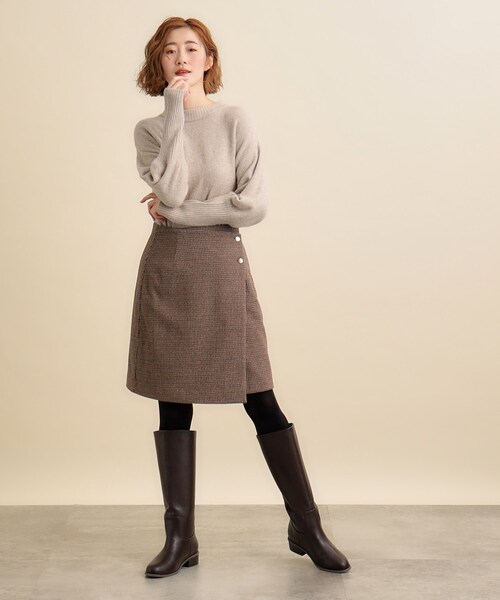 grove(グローブ)の「◆トレンドコーデが楽しめる大人のミニスカート(スカート・レディース・チャコールグレー/ダークブラウン系1・01/02/03/04/05)」の8枚目の写真