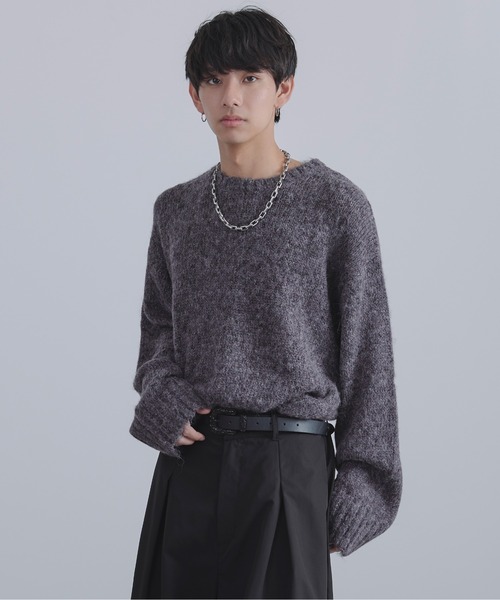 Ellno Loset(エルノロゼット)の「ラメルーズニット(ニット/セーター・メンズ・グレー/ブラック・SMALL/LARGE/MEDIUM)」の15枚目の写真